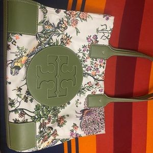 Tory Burch Ella Floral Tote Sage Green
Flower Handbag Canvas